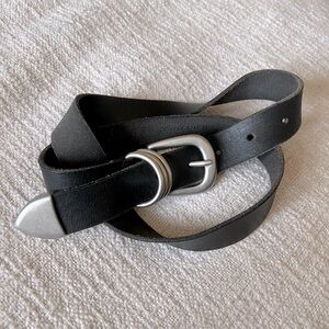 Urban Outfitters Black Belt with Silver Buckle